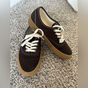 Vans Skate Authentic PopCush Men’s 6.5 Womens 8 Gum Sole Brown Canvas and Suede